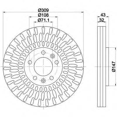 Тормозной диск HELLA 8DD 355 108-421