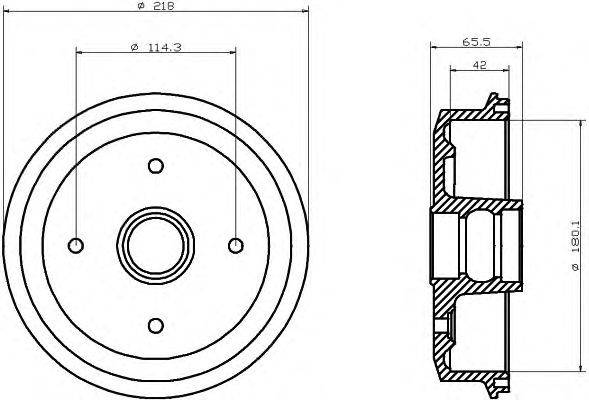 Тормозной барабан HELLA 60508