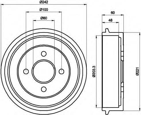 Тормозной барабан HELLA 8DT 355 302-341