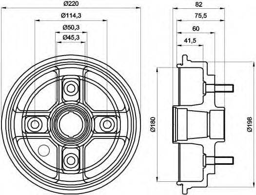 Тормозной барабан HELLA 8DT 355 302-301