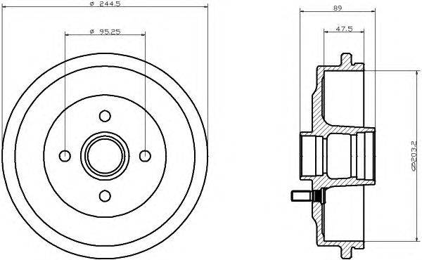 Тормозной барабан HELLA 8DT 355 302-031