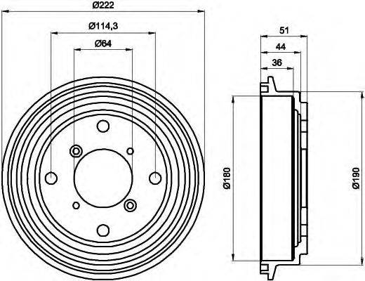 Тормозной барабан HELLA 8DT355302171