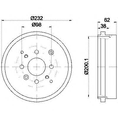 Тормозной барабан HELLA 8DT355302241