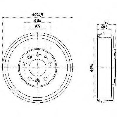 Тормозной барабан HELLA 8DT 355 302-481