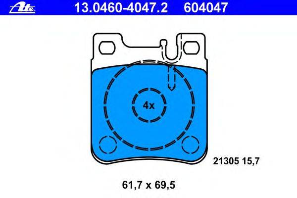 Комплект тормозных колодок, дисковый тормоз ATE 13046040472
