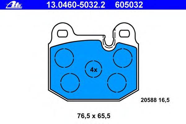 Комплект тормозных колодок, дисковый тормоз ATE 13.0460-5032.2