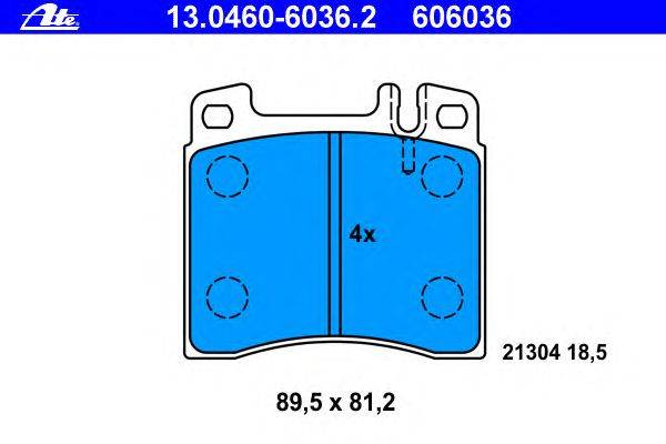 Комплект тормозных колодок, дисковый тормоз ATE 13.0460-6036.2