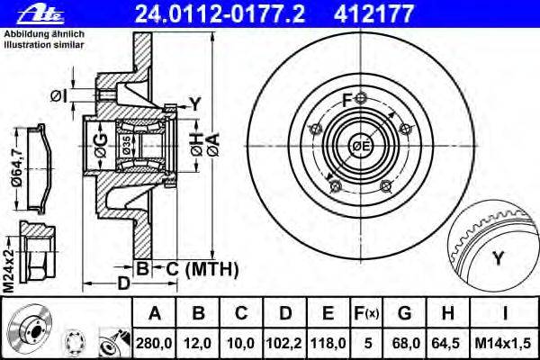 Тормозной диск ATE 24.0112-0177.2
