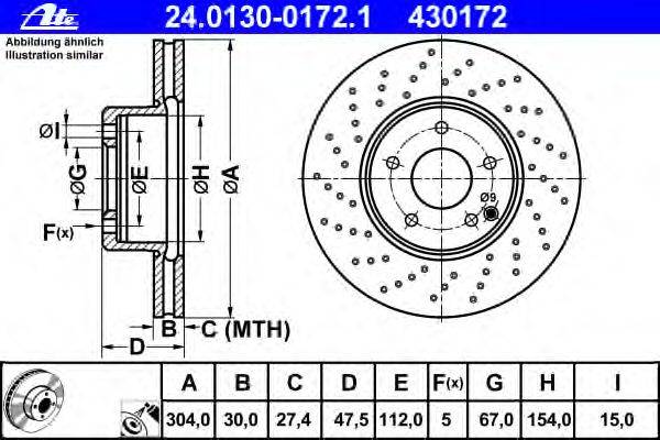 Тормозной диск ATE 24.0130-0172.1
