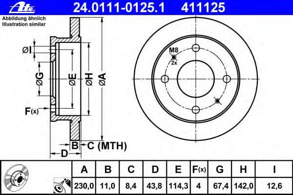 Тормозной диск ATE 24.0111-0125.1