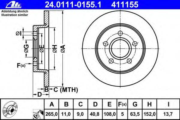 Тормозной диск ATE 24.0111-0155.1