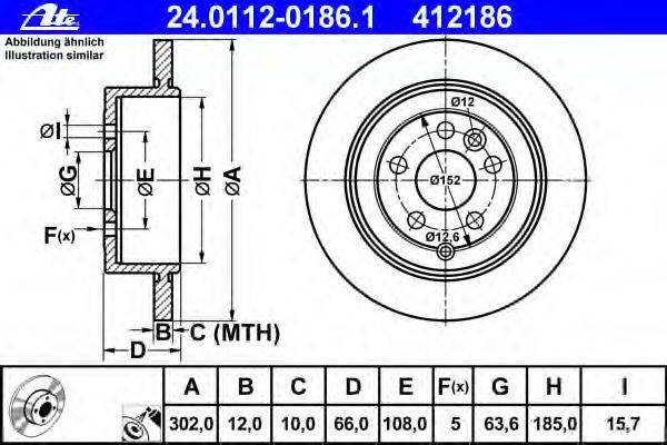 Тормозной диск ATE 24.0112-0186.1