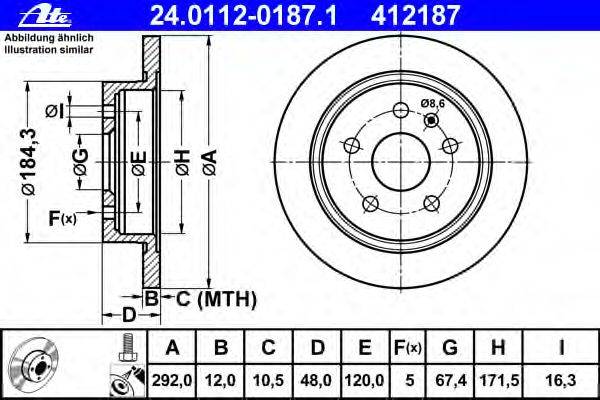 Тормозной диск ATE 24.0112-0187.1
