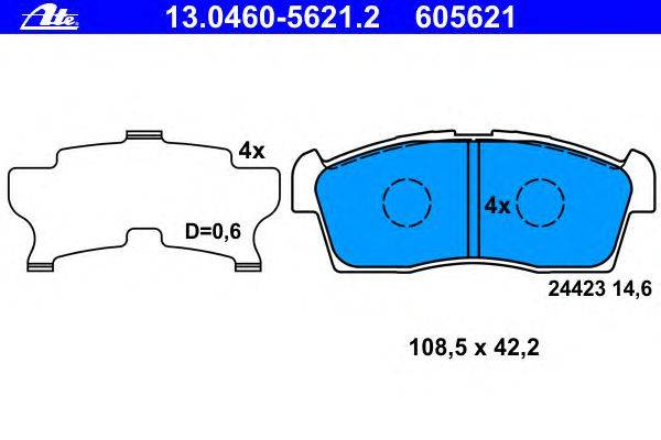 Комплект тормозных колодок, дисковый тормоз ATE 24423