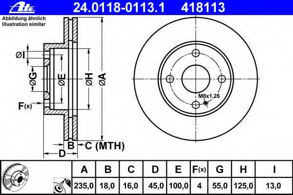 Тормозной диск ATE 24.0118-0113.1