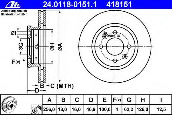 Тормозной диск ATE 24.0118-0151.1