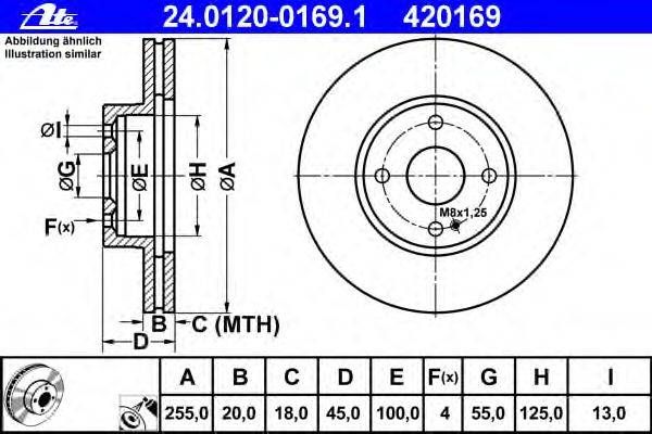 Тормозной диск ATE 420169