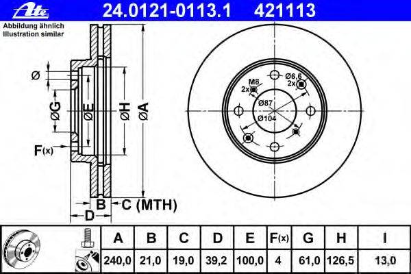 Тормозной диск ATE 24.0121-0113.1
