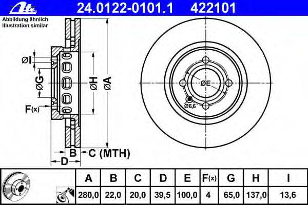 Тормозной диск ATE 24012201011