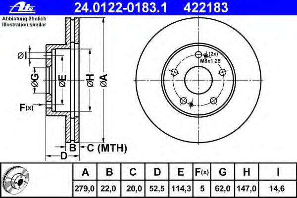 Тормозной диск ATE 24.0122-0183.1