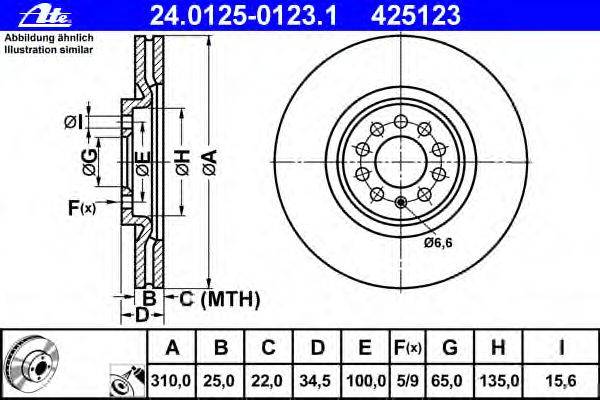 Тормозной диск ATE 24.0125-0123.1