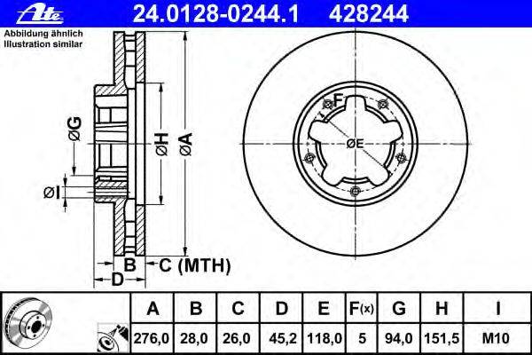 Тормозной диск ATE 24.0128-0244.1