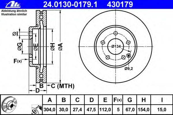 Тормозной диск ATE 24.0130-0179.1