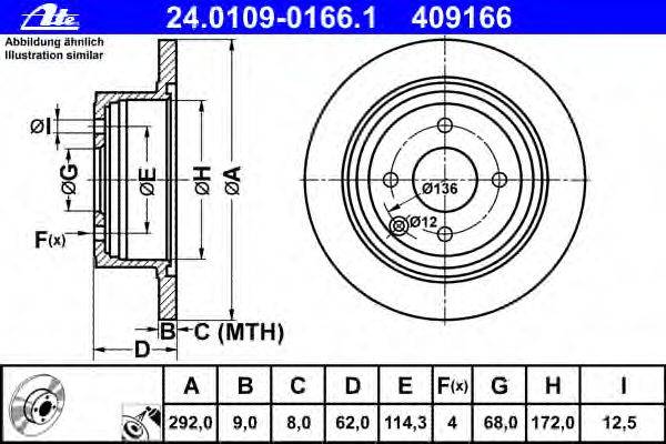 Тормозной диск ATE 24.0109-0166.1