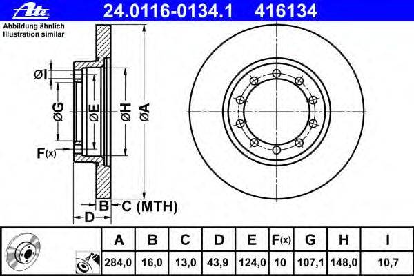 Тормозной диск ATE 24.0116-0134.1
