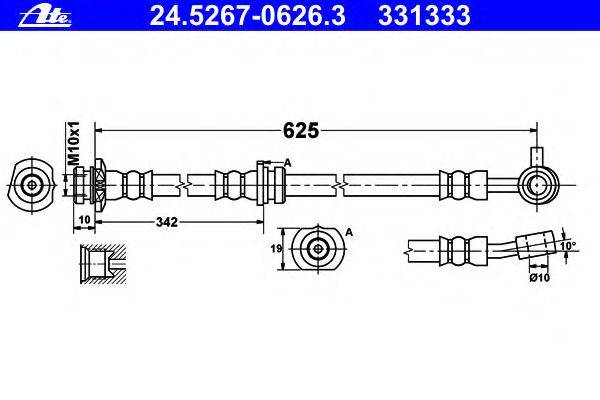 Тормозной шланг ATE 24.5267-0626.3