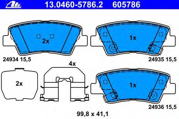 Комплект тормозных колодок, дисковый тормоз ATE 13.0460-5786.2