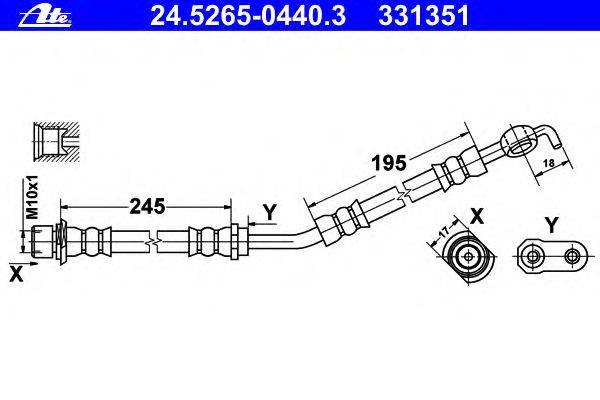 Тормозной шланг ATE 24.5265-0440.3