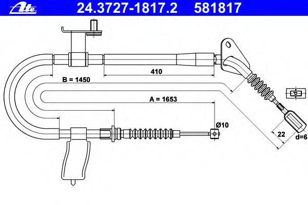 Трос, стояночная тормозная система ATE 24.3727-1817.2