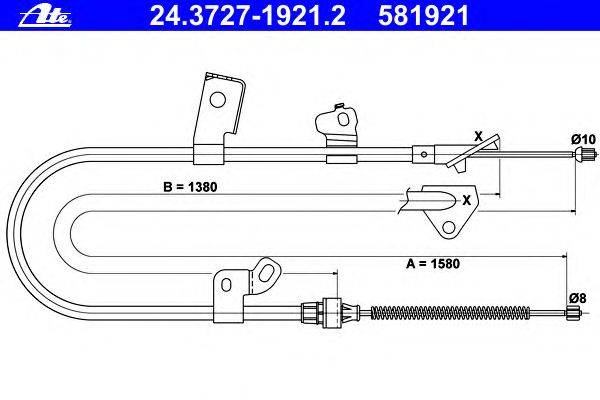 Трос, стояночная тормозная система COFLE 17076