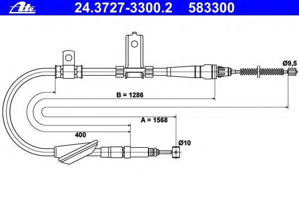 Трос, стояночная тормозная система ATE 24.3727-3300.2