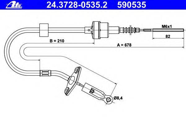 Трос, управление сцеплением ATE 24.3728-0535.2