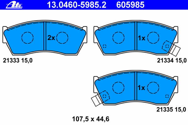 Комплект тормозных колодок, дисковый тормоз ATE 13046059852