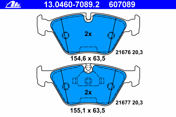 Комплект тормозных колодок, дисковый тормоз ATE 13.0460-7089.2