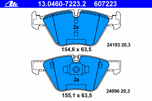 Комплект тормозных колодок, дисковый тормоз ATE 13046072232
