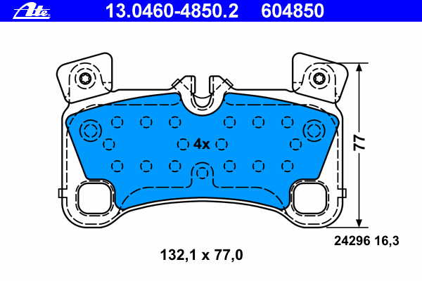Комплект тормозных колодок, дисковый тормоз ATE 13.0460-4850.2