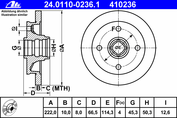 Тормозной диск ATE 24.0110-0236.1