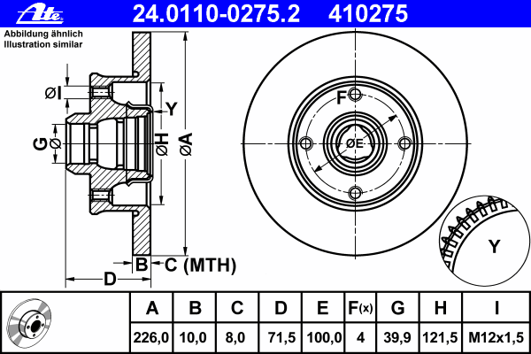 Тормозной диск ATE 24.0110-0275.2