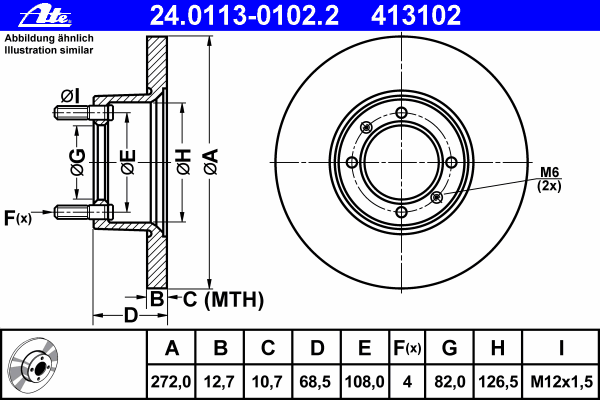 Тормозной диск ATE 24.0113-0102.2