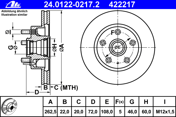 Тормозной диск ATE 24.0122-0217.2