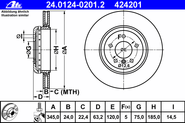 Тормозной диск ATE 24.0124-0201.2