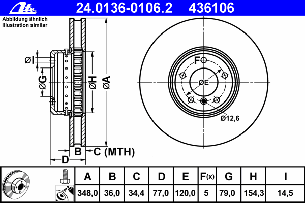 Тормозной диск ATE 24.0136-0106.2