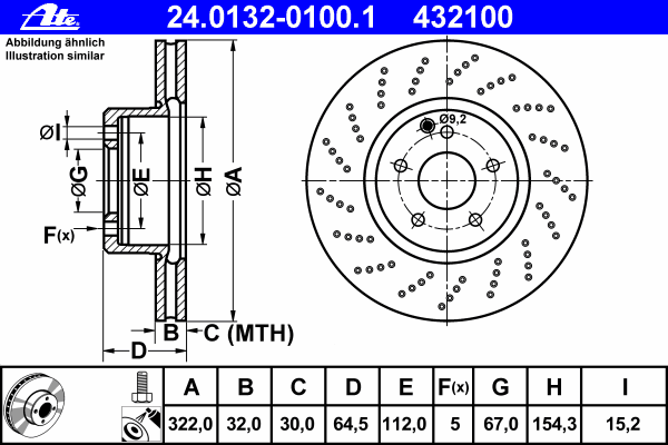 Тормозной диск ATE 24.0132-0100.1