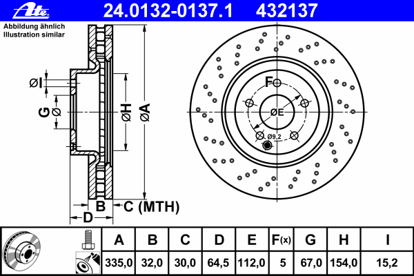 Тормозной диск ATE 24013201371