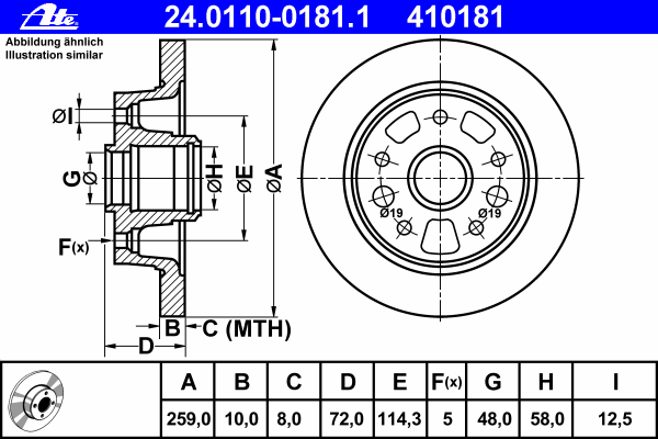 Тормозной диск ATE 24.0110-0181.1
