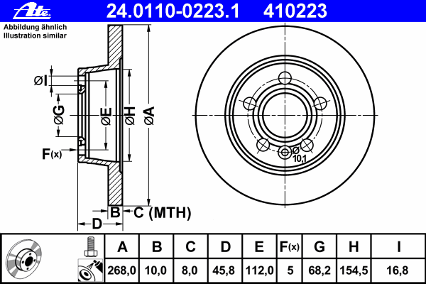 Тормозной диск ATE 24.0110-0223.1